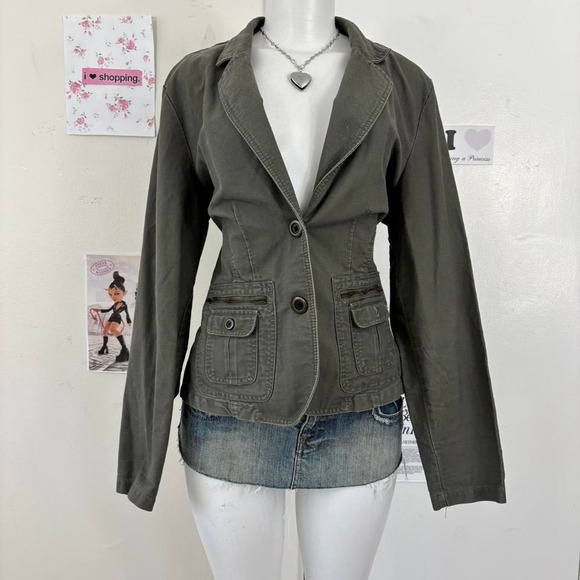 Olive Utility Blazer Jacket — Minor Wear - Picture 5 of 5